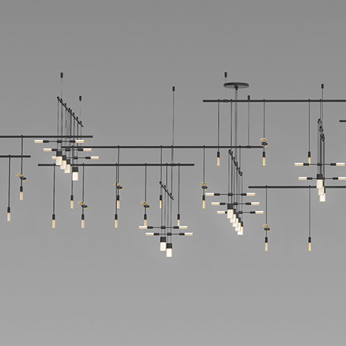 Suspenders® 35 - Light LED Chandelier, Satin Black