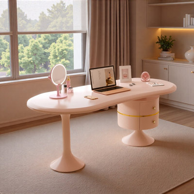 Pink Two-drawer Writing Desk And Computer Desk by Orren Ellis