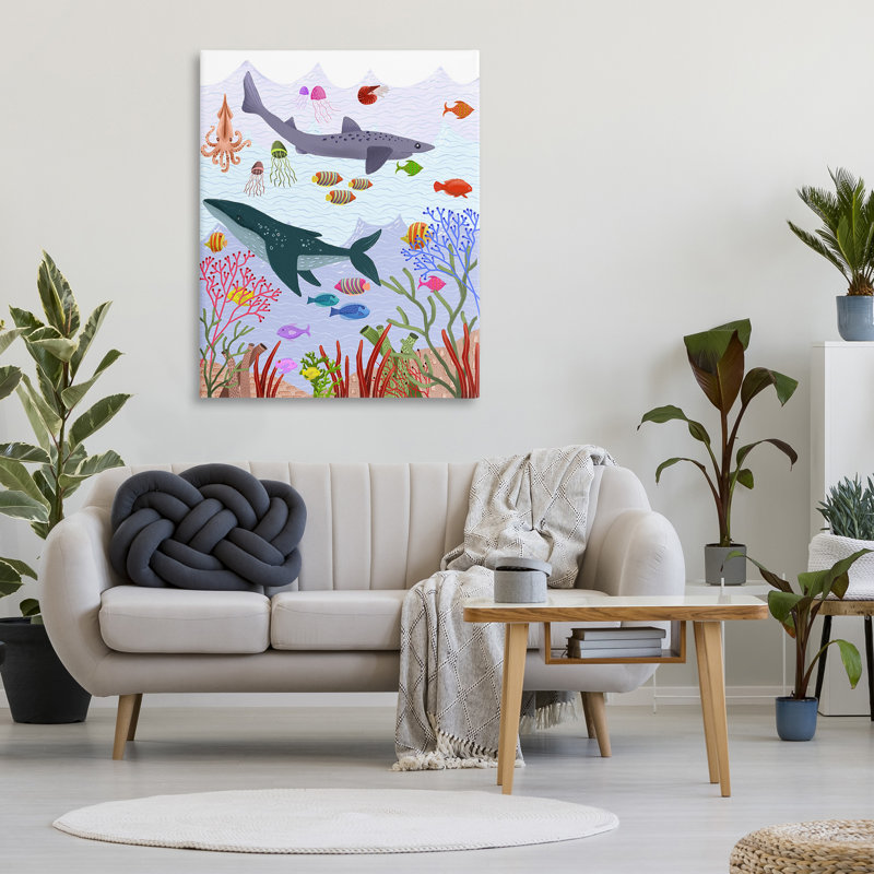 Art sous-marin sous-marin par Regina Moore, H 48 po x l 36 po