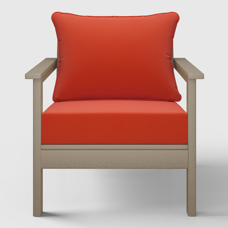 Chaise profonde avec coussins (ensemble de 2), Orange, Marron clair
