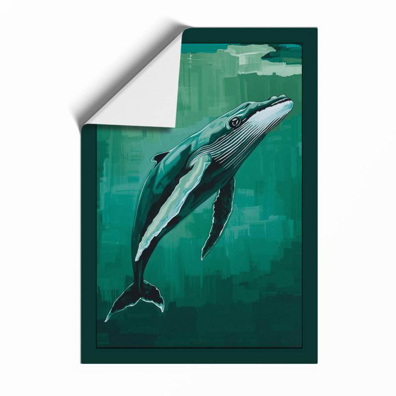 Whale in Motion Coastal - Framed Print, Unframed, A3 - 42.0 x 29.7 cm