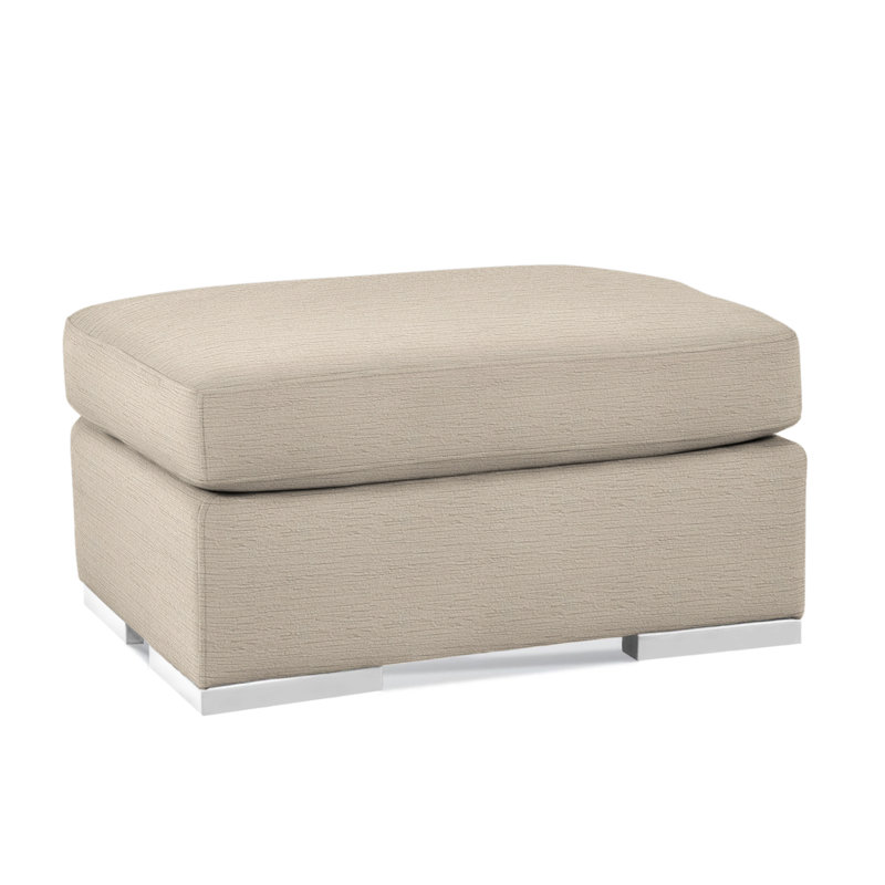 Memphis Ottoman, Gray Sugar Performance; 0863-84, Frost White