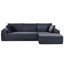Canapé modulaire convertible en velours côtelé gris foncé, à 4 places, sans assemblage, en mousse pour chambre à coucher et siège en velours côtelé Living Enjoy, gris, confort-775920937-775920943