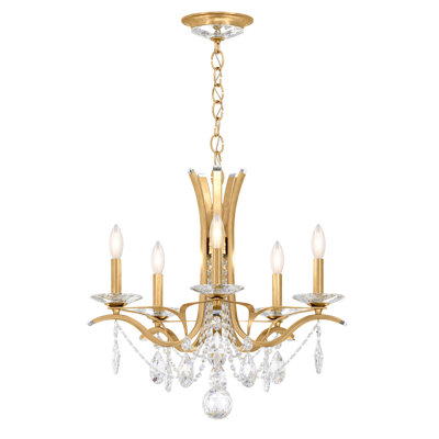 Vesca 5 Light 23in x 20in Chandelier in Ferro Black with Clear Heritage Handcut Crystals