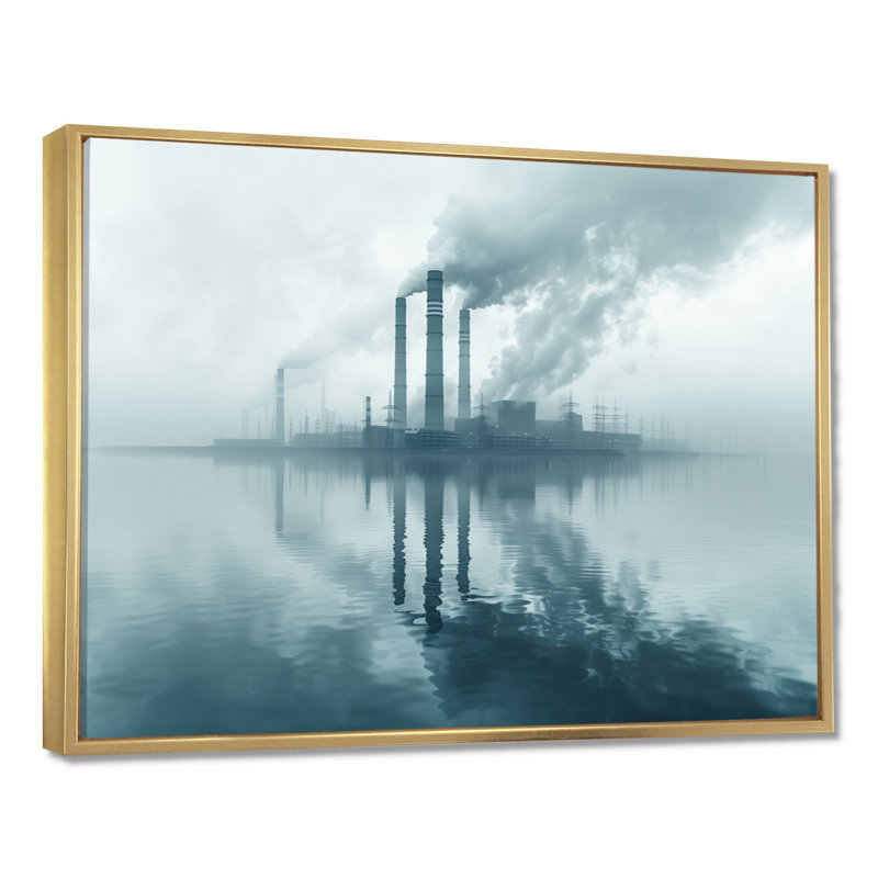 Monochromes gris électrique centrale paysage I - centrales électriques Wall Living Room, H 24 po x l 32 po