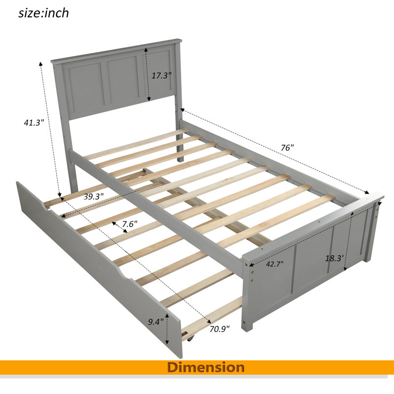 Lit plateforme avec lit gigogne simple