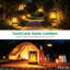 Lanternes solaires suspendues à énergie solaire, effet de lumière DEL scintillante réaliste, lumières d'extérieur et de jardin rétro imperméables, capteur de crépuscule à l'aube automatique