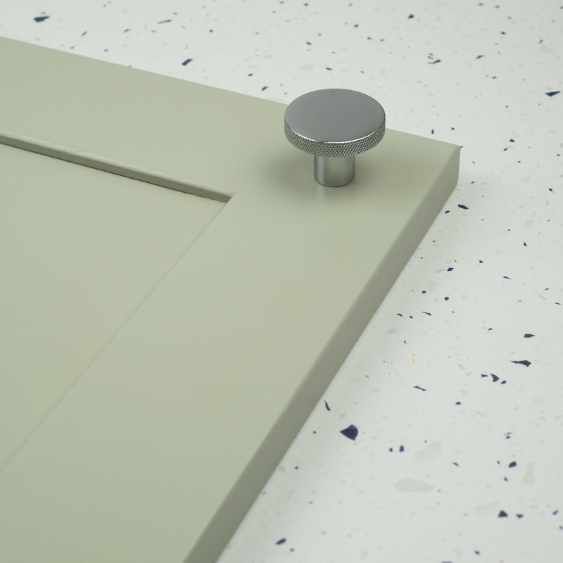 Polished Chrome Knurled Edge Disc Knobs, 38mm Knob