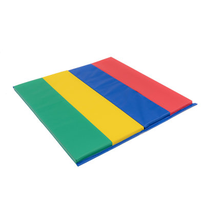 4' x 4' Folding Gym Mat - Primary Rainbow