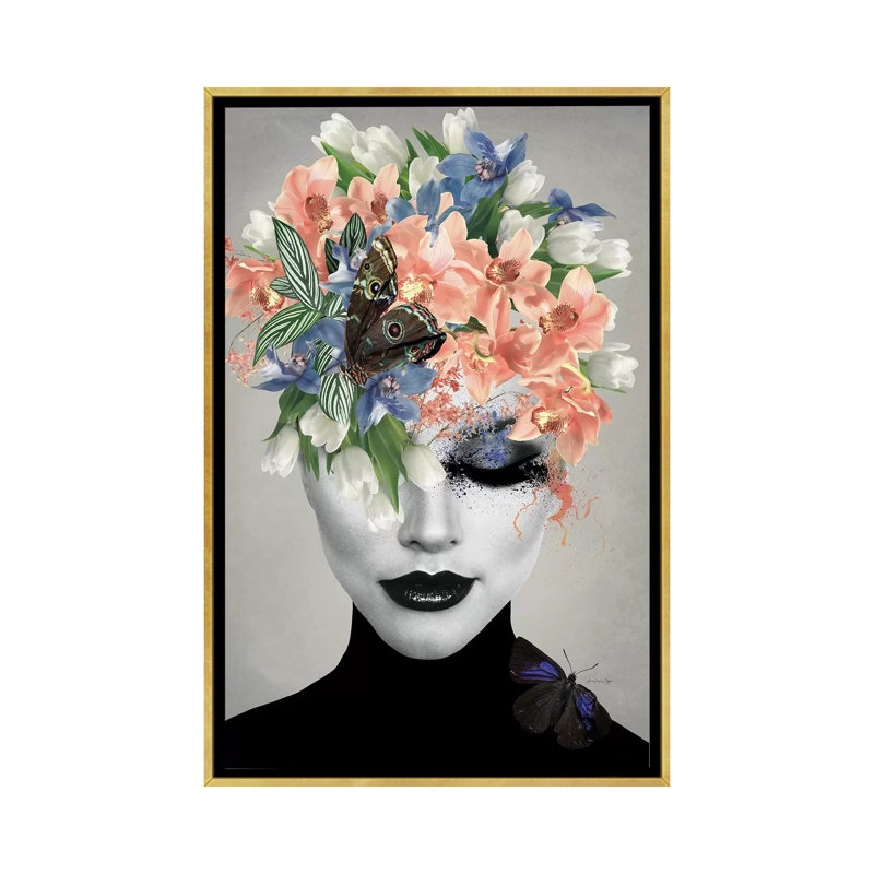 Printemps à Londres par Ana Paula Hoppe-impression d’art graphique, Toile encadrée d'or, H 40 po x l 26 po x P 1,5 po