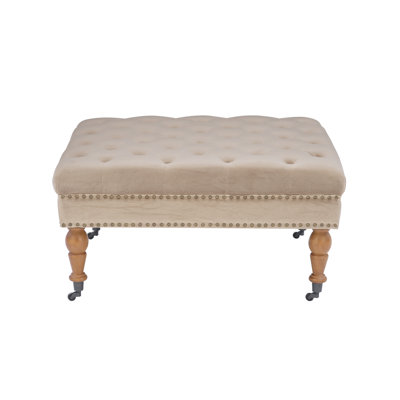 Inwood Square Cocktail Ottoman with Wheels by Alcott Hill
