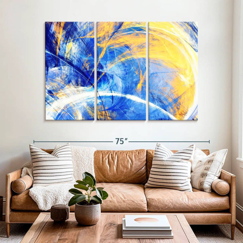 Avery Sunny Abstract Texture, 42" H x 65" W