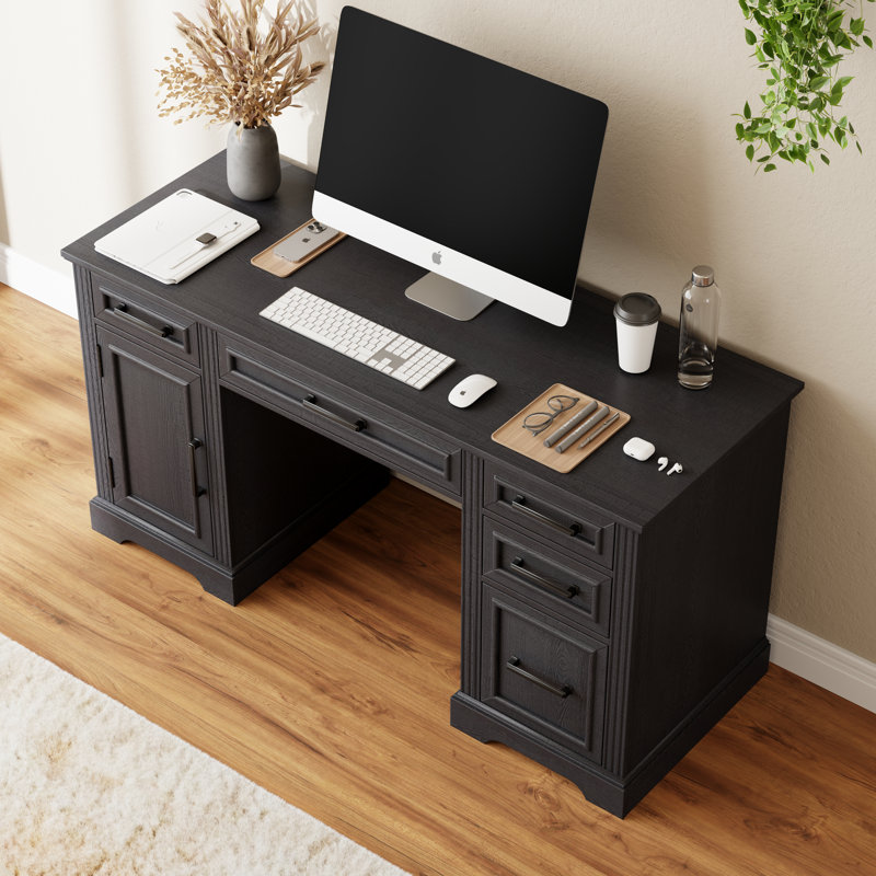 Bureau d'ordinateur 58 "Farmhouse, Noir