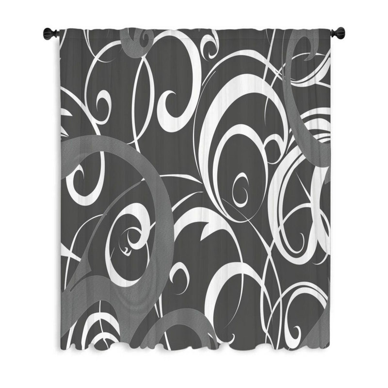 Rideaux à volutes, voilages et voilages - 1 panneau, L 53 po x L 99 po