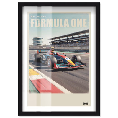 Race Poster Shadowbox Print Formula 1 Posters by Notoriart, Black Frame, 31 x 46