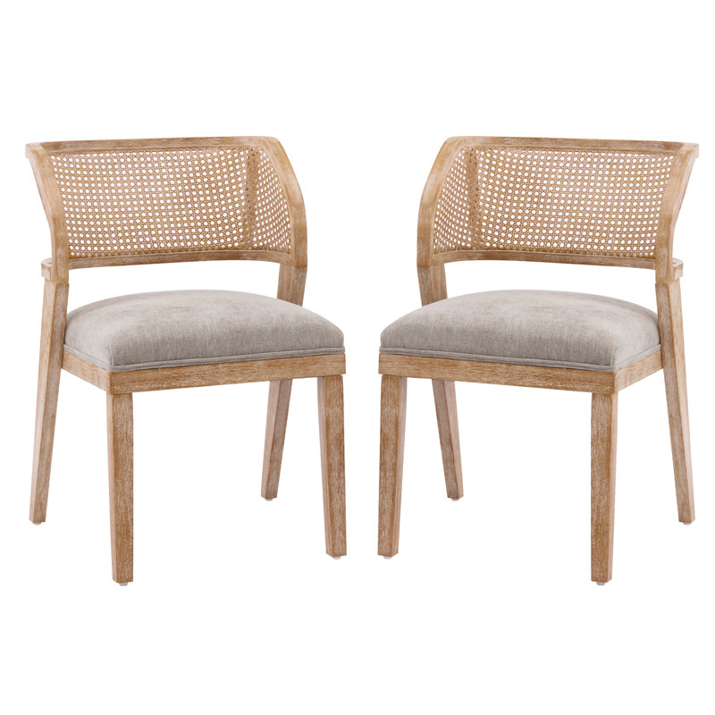 Chaises de salle à manger rembourrées Winslow, Coussin naturel / naturel vieilli