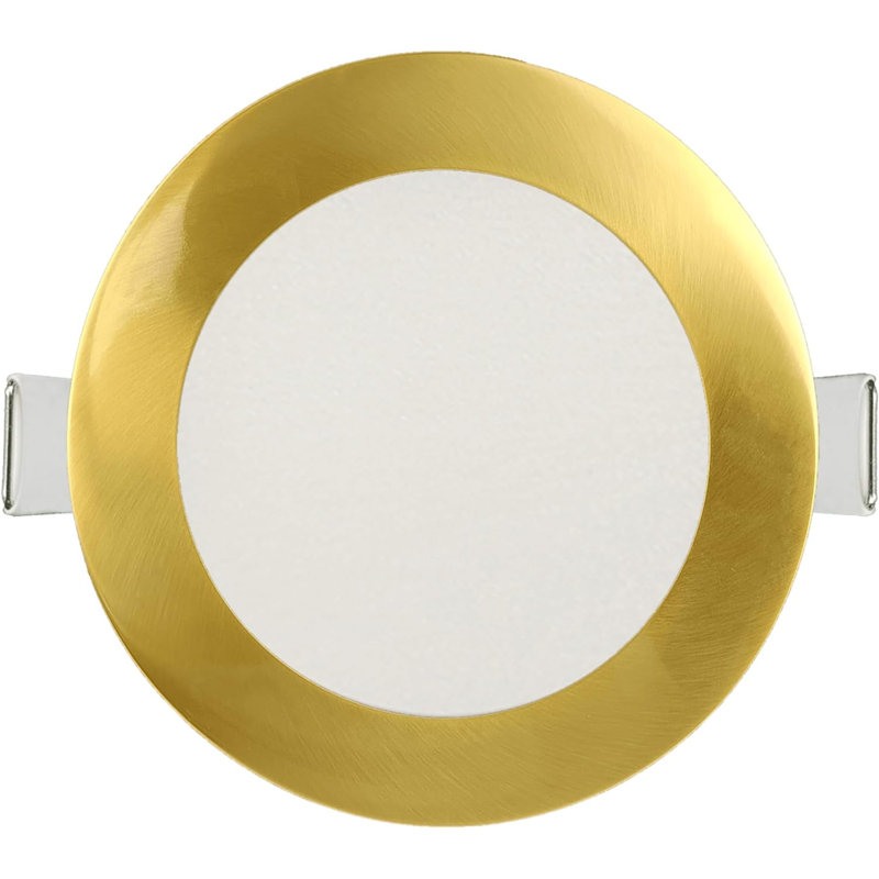Perlglow 6" Round Bronze 18W ‎1600 Lumens 5CCT Slim Light, Brushed Brass