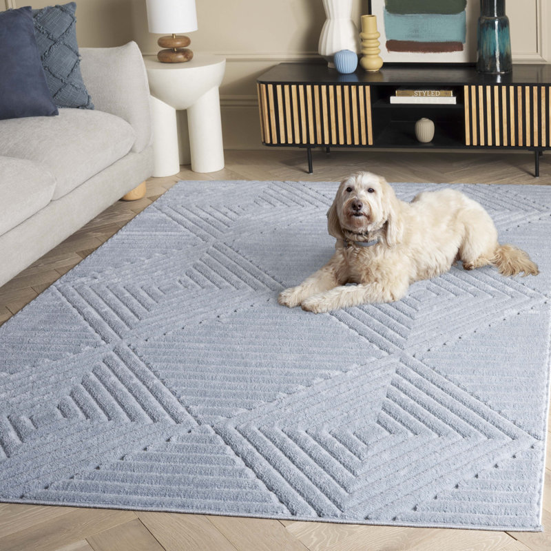 Tapis bleu Selena 684, Rectangle 5 pi 3 po x 7 pi 6 po