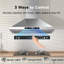 Hotte de cuisine murale 30 pouces 600 CFM convertible en acier inoxydable avec DEL réglable, contrôle des mouvements-124965666-119881709