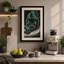 Green Bear Snarl Retro - Wrapped Canvas-304797453-304797555