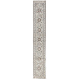 Hand-Knotted High-Quality Beige and Gray Runner