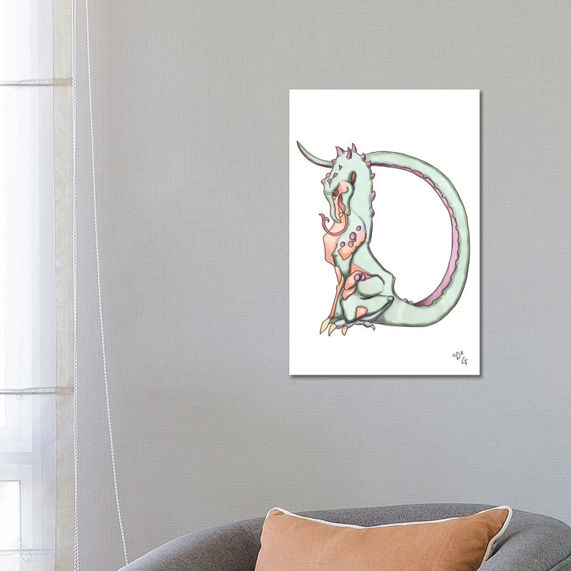 Monster Letter D 1 Piece Wrapped Canvas Wall Art, 66.04 cm H x 45.72 cm W x 3.175 cm D