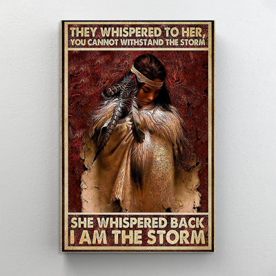Amérindien qu'ils ont chuchoté, «Whispered to Her She Whispere», impression sur toile tendue