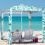 Parasol de plage - Protection Uv50 +, installation facile, sacs de sable pour la stabilité, sac de transport à assemblage rapide protégé du camping, parasol stabilisé avec sacs de sable, extérieur