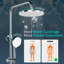 Horow Bathroom Shower Mixer Twin Head Bar Set Round Valve System