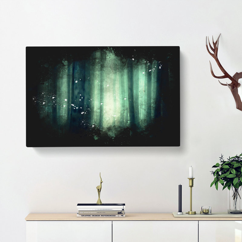 Green Misty Forest - Wrapped Canvas, 40cm H x 60cm W x 3cm D