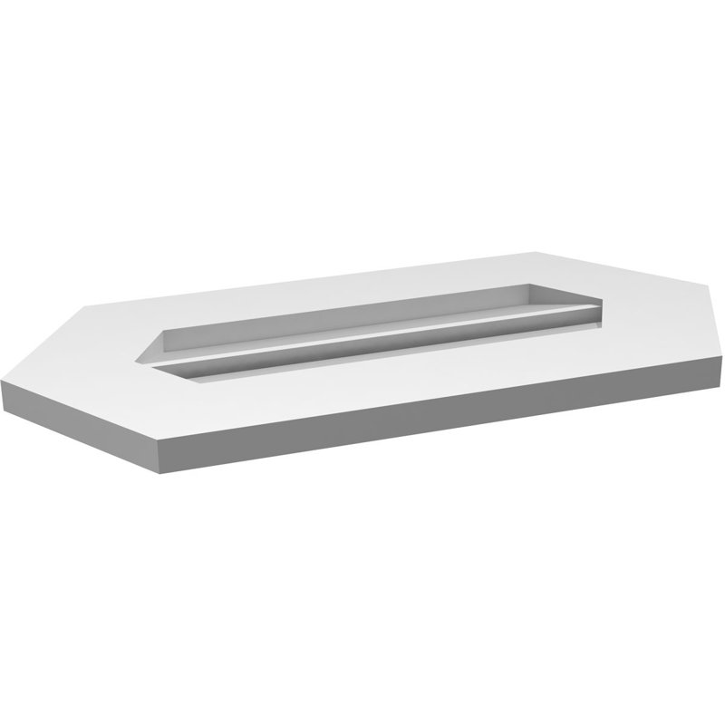 Évent horizontal fonctionnel à pignon en uréthane à surface horizontale Signature, 12" H x 24" W x 1" D