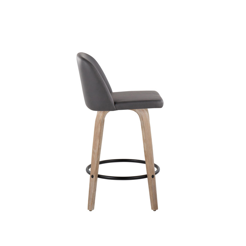 Lakyia Swivel Upholstered Counter Stool, Gray