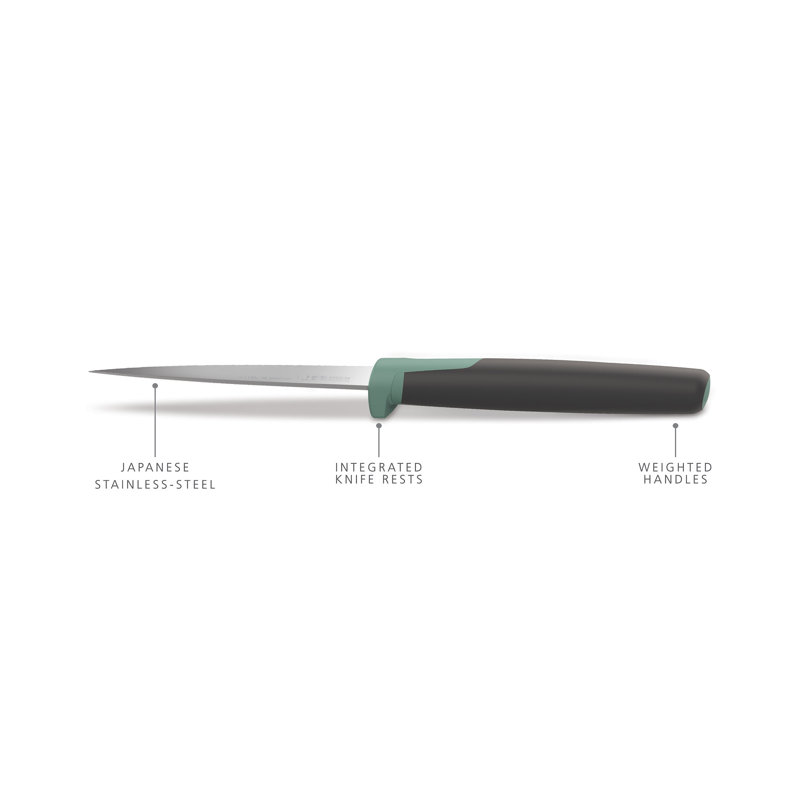 Joseph Joseph Elevate 5-Piece Knife Set with Carousel, Green