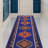 Custom Size Runner Rug 26 Inch Wide Choose Your Length Southwestern Kilim Design Blue Color-1545269856