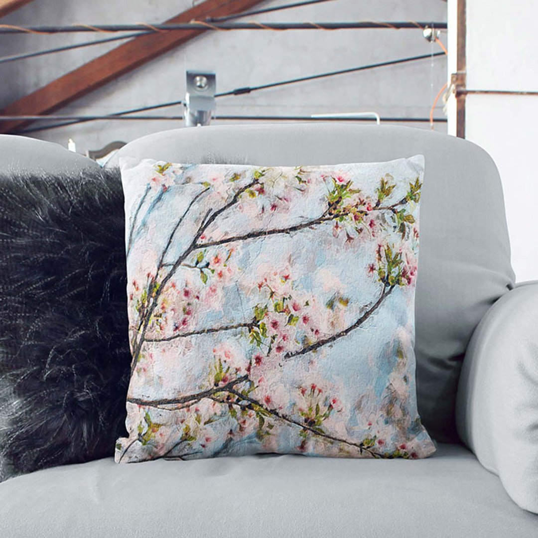 Cherry Blossom Tree Cushion with Filling