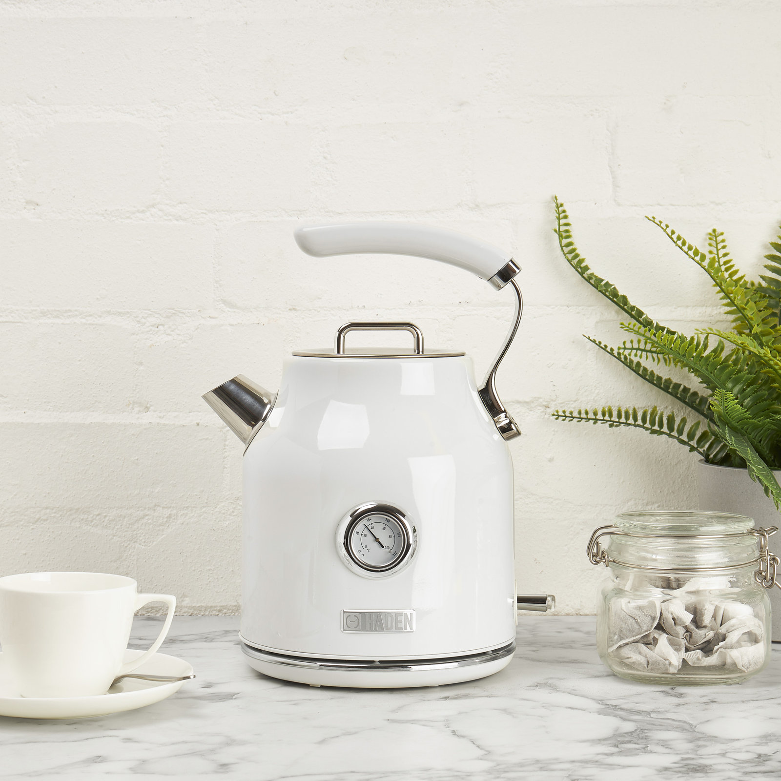 Haden Dorset Stainless Steel Electric Kettle, Ivory
