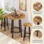 Ensemble de 3 tables de bar pour 2 bistro en bois de 23 po avec 2 tabourets, table à hauteur de comptoir et chaises pour petits espaces, cuisine et salon