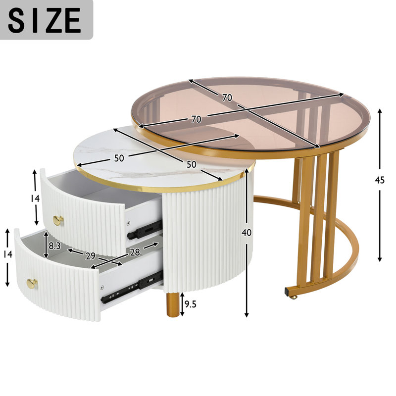 Augie Frame Coffee Table with Storage