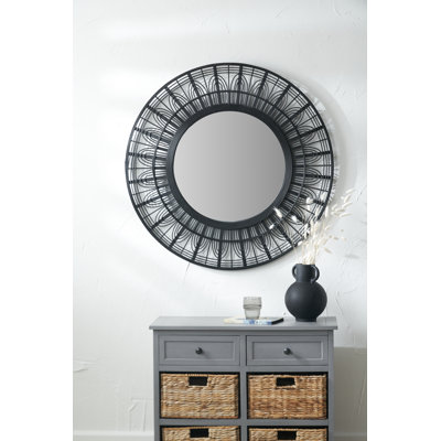 Bamboo / Rattan Round Wall Mirror