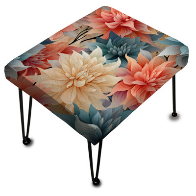 Multicolore floral géométrique Harmony - Repose-pieds rectangulaire floral