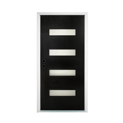 Porte contemporaine durable en fibre de verre pour entrée principale en milieu résidentiel