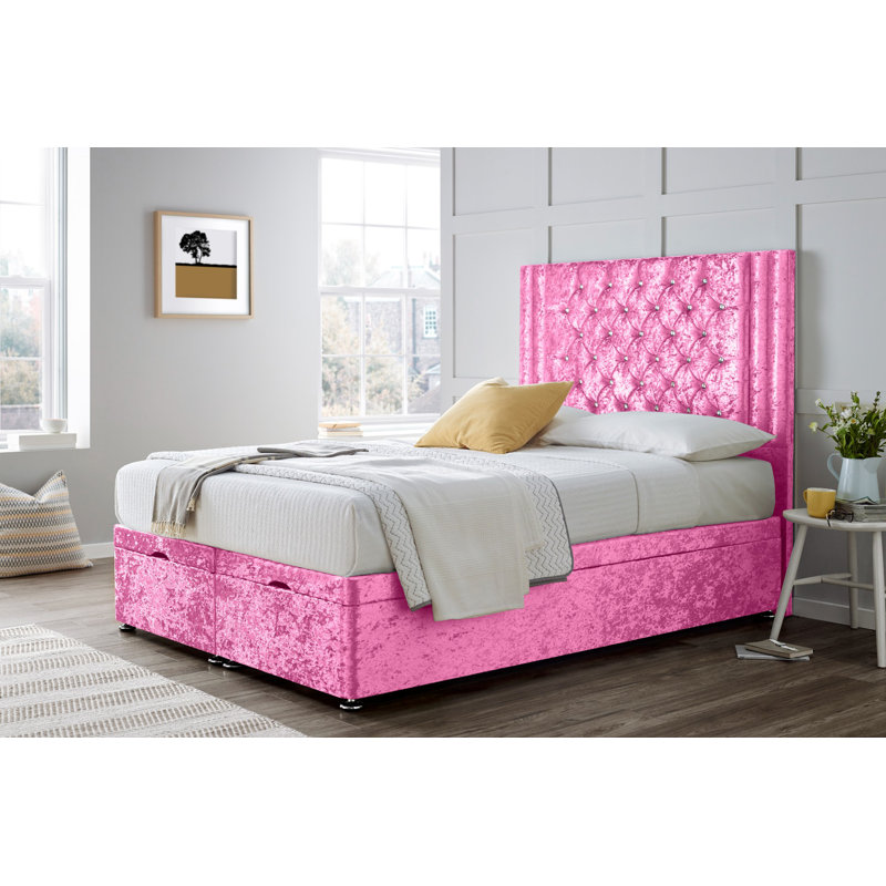 Glasgow Bed Without Headboard, Baby Pink, Super King (6')