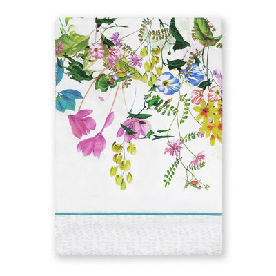 Haashim 80 Thread Count Floral 100% Cotton Flat Sheet