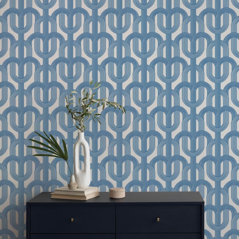 Papier peint auto-adhésif Lattice, Bleu