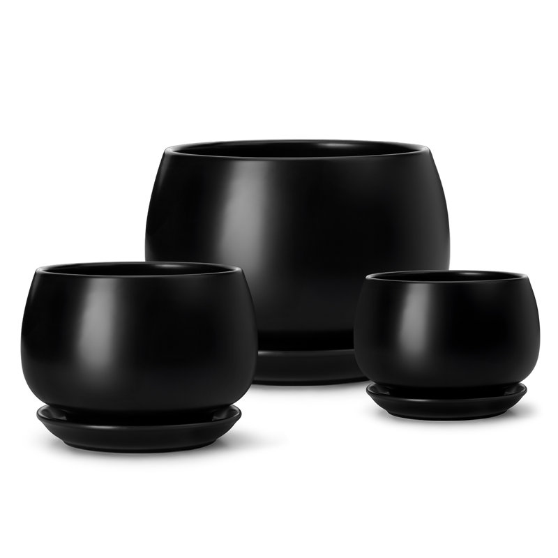 TYHPOT Ceramic Pot Planter, Black