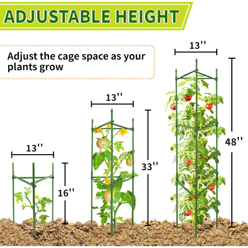 Ensemble de cage de jardin 6 pièces 6 pièces, assemblage sans outil Lansing 48 po, structure triangulaire robuste (côtés de 13 po), supporte jusqu'à 15 lb, pour grimper des fleurs de vigne