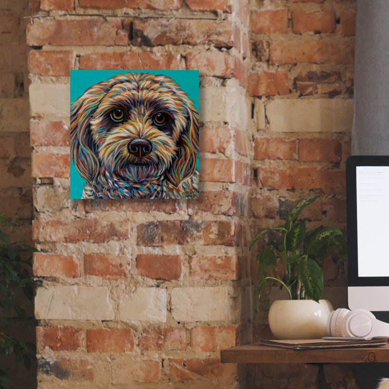 «Blue Doodle Brother 2» par Carolee Vitaletti, H 12 po x l 12 po x P 0,75 po