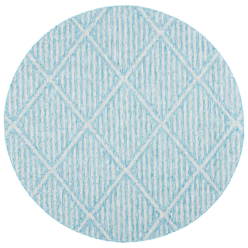Sharmaine Performance Geometric Indoor/Outdoor Area Rug, Round 6'7"
