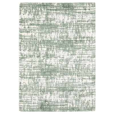 Tierney Distressed Etchings Green/ Ivory Area Rug