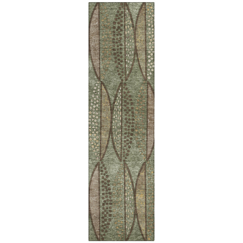 Tapis d'intérieur / extérieur lavable à la machine Chantille ACN2711, Olive, Tapis de couloir 2 pi 3 po x 7 pi 6 po